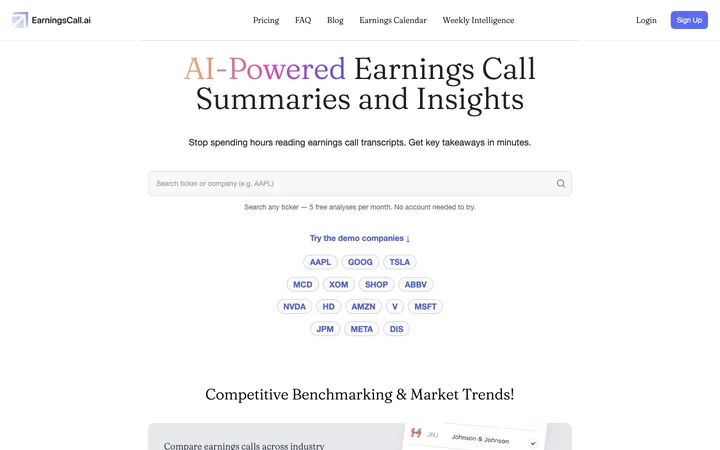 EarningsCall.ai product preview