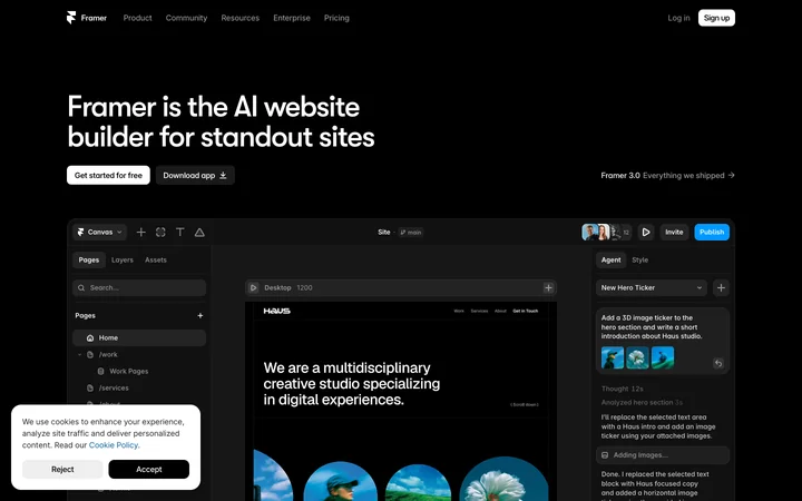 Framer product preview
