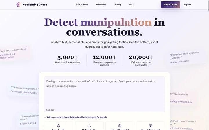 Gaslighting Check product preview
