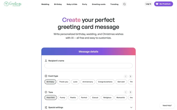 Greetings Island Wishes Generator product preview