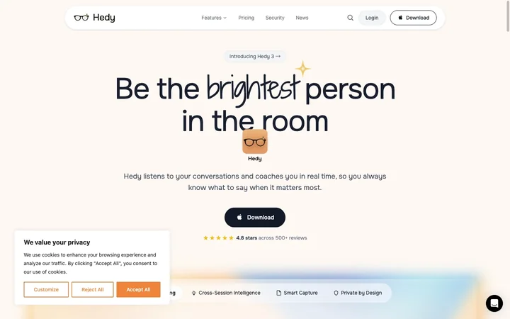 Hedy AI product preview