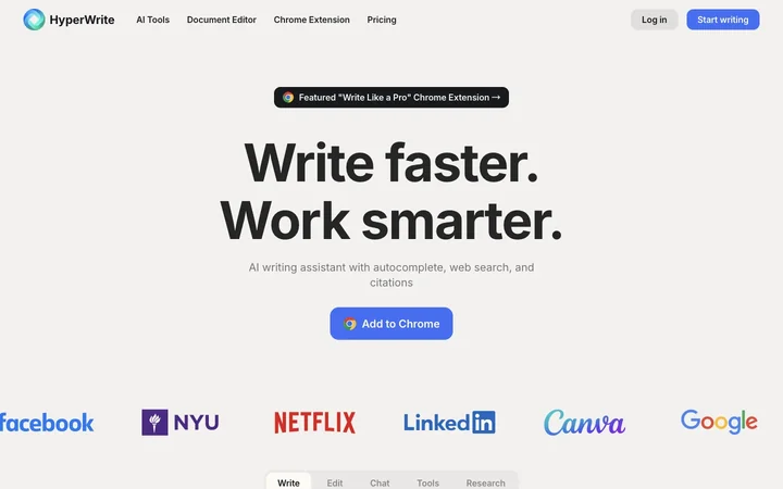 HyperWrite product preview