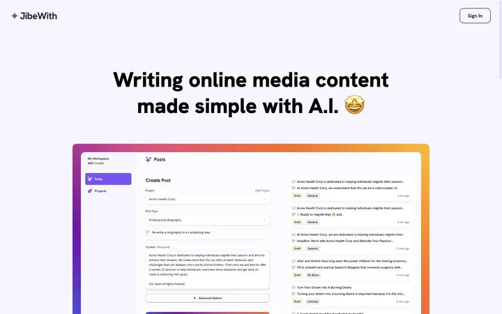 JibeWith product preview