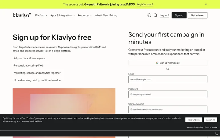 Klaviyo product preview