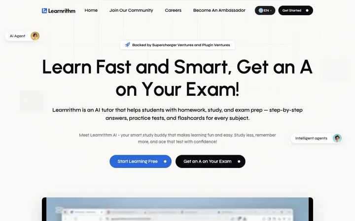 Learnrithm AI product preview