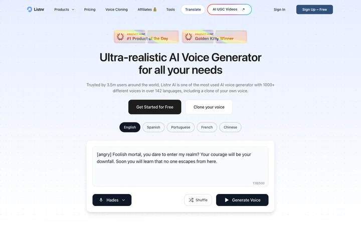 Listnr AI product preview
