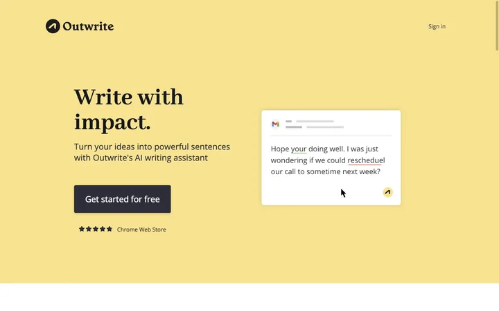 Outwrite product preview