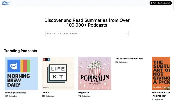 PodcastWorld product preview