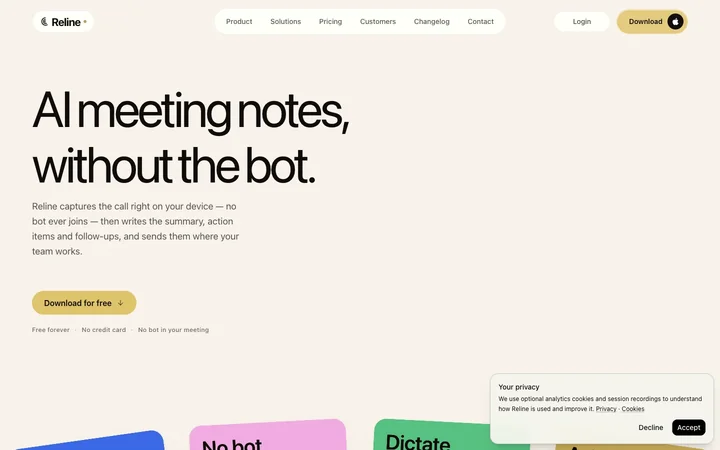 Reline product preview