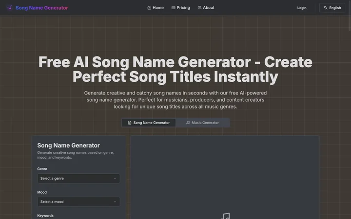 Song Name Generator product preview