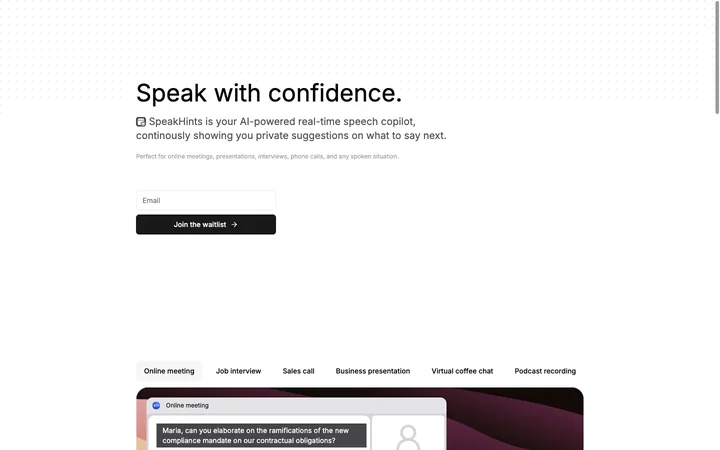 SpeakHints product preview