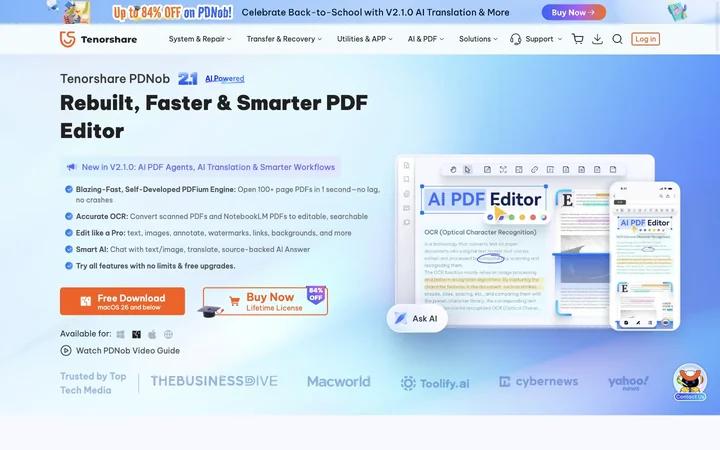 Tenorshare PDNob - PDF Editor 제품 미리보기