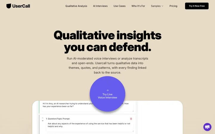 Usercall product preview