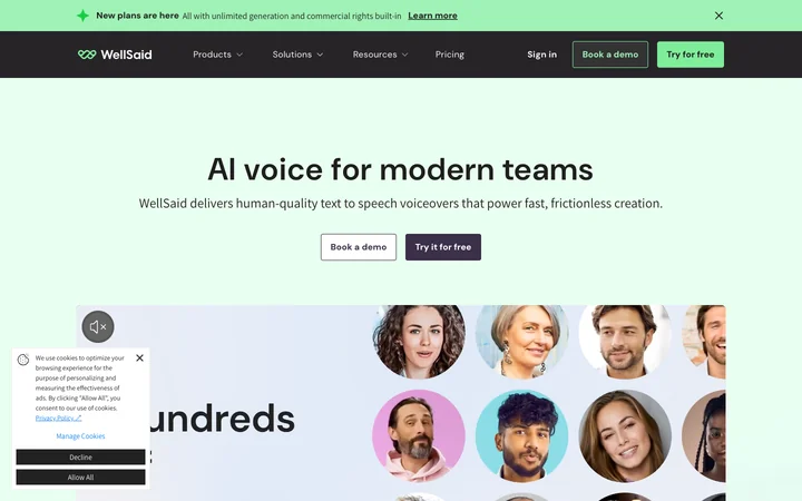 WellSaid product preview