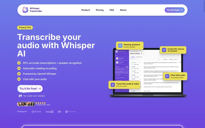 WhisperTranscribe product preview