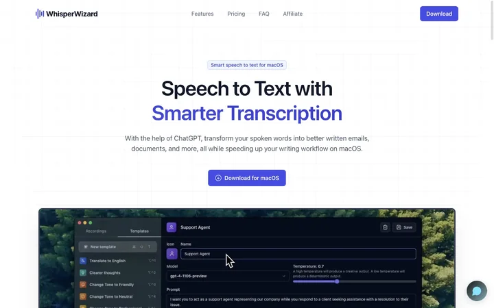WhisperWizard product preview