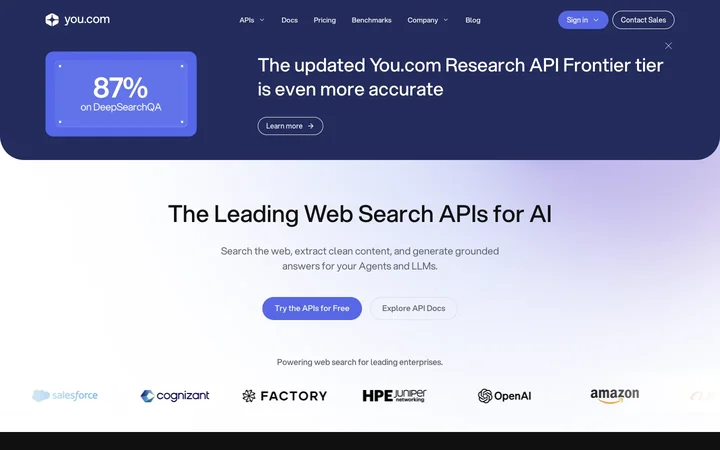 You.com Web Search APIs product preview