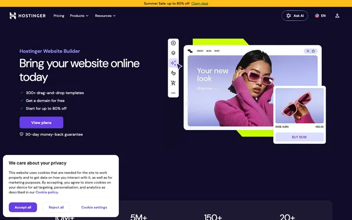 Hostinger Website Builder product preview