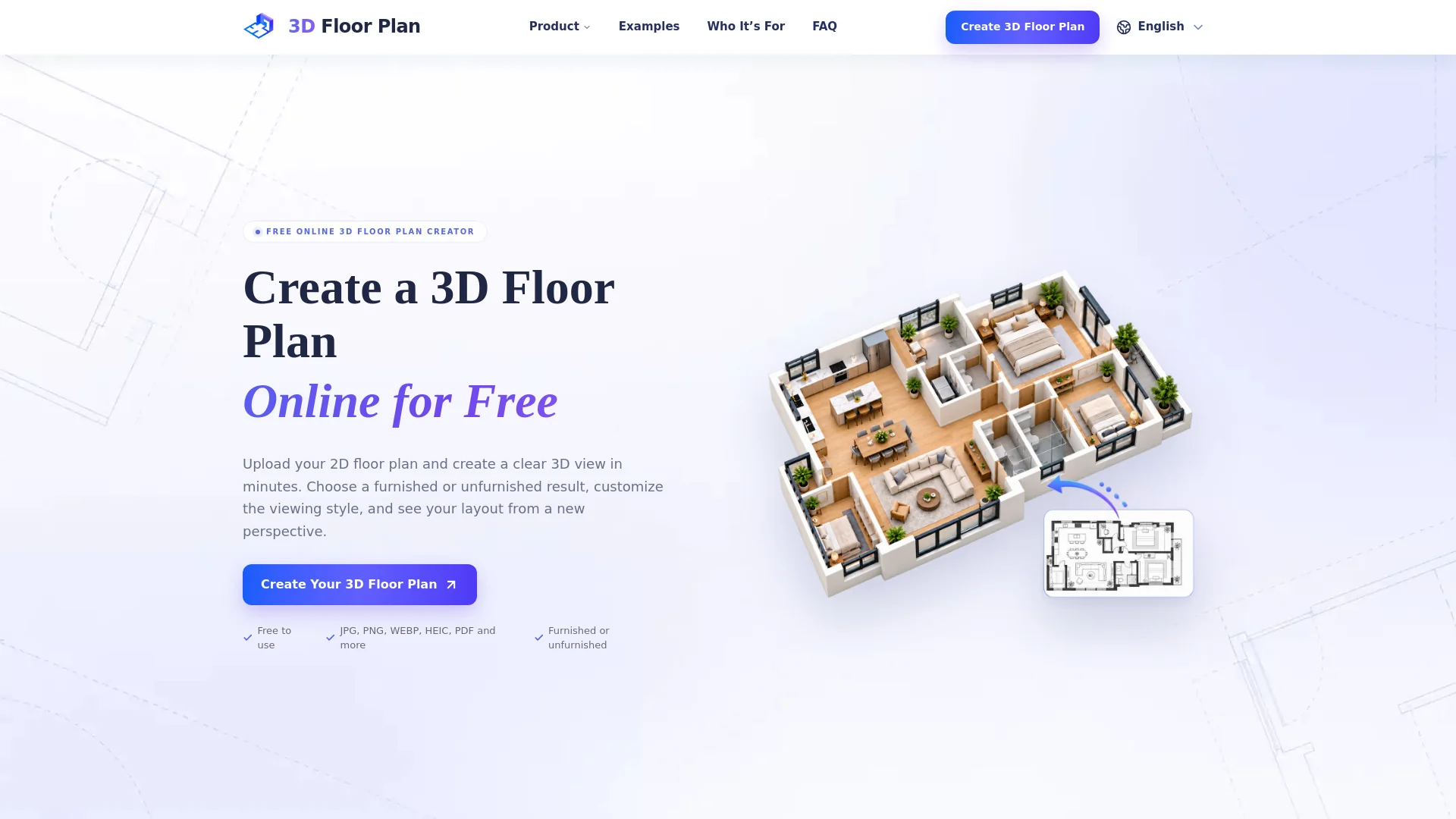 3D Floor Plan AI product preview