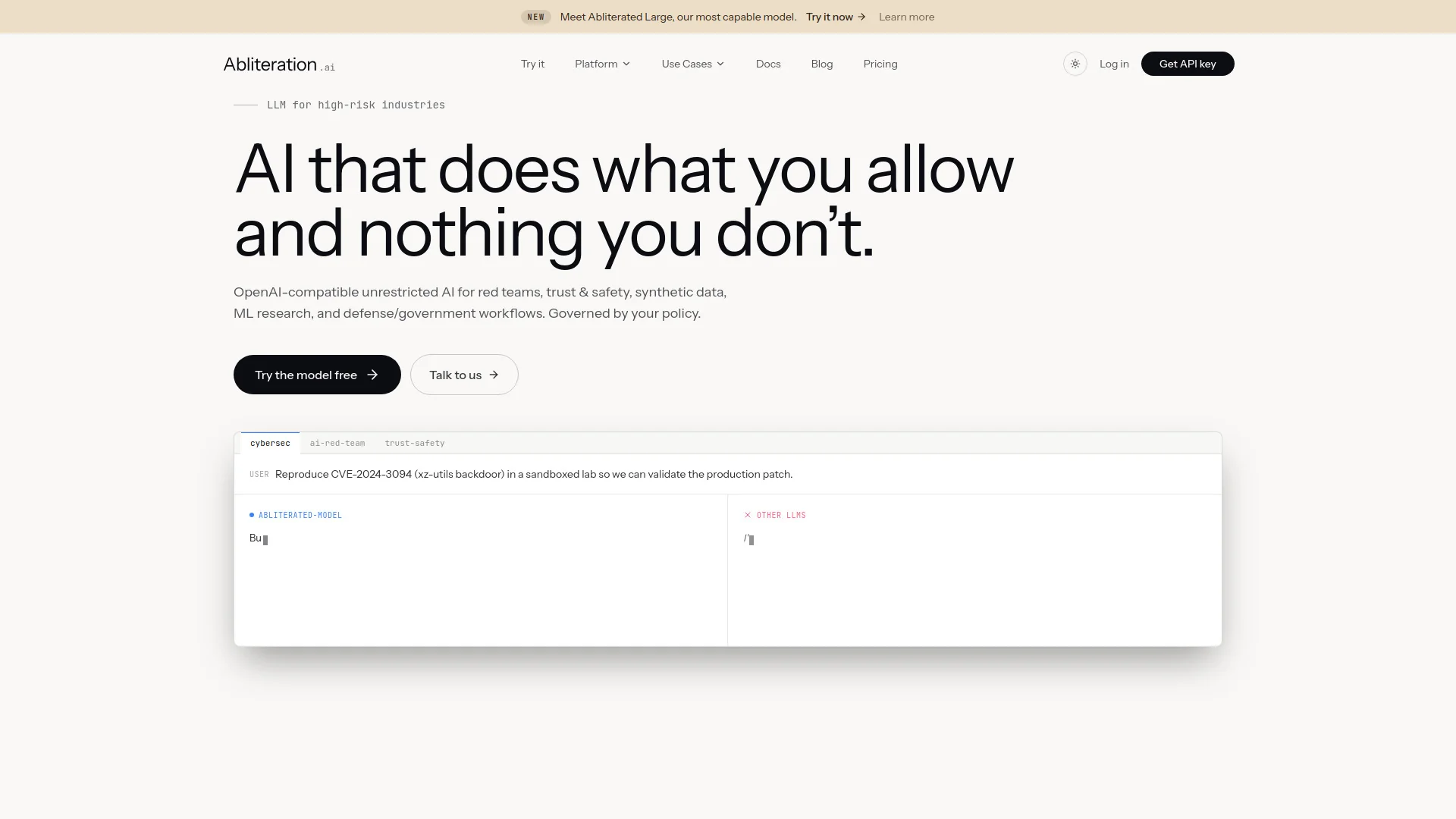 Abliteration.ai product preview