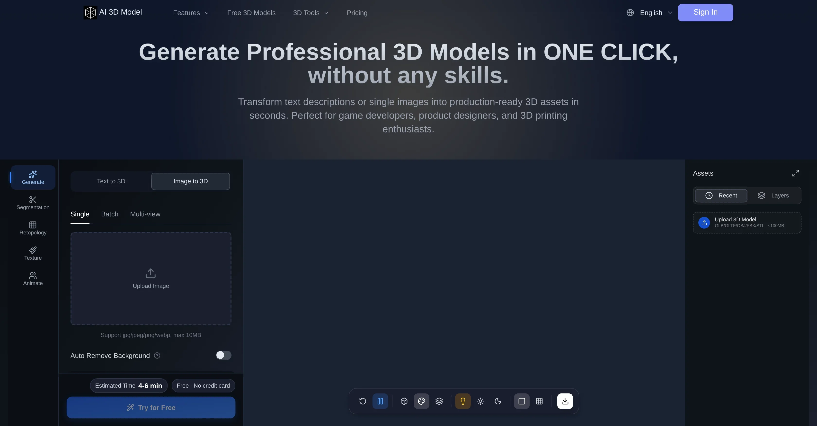 AI 3D Model Generator product preview