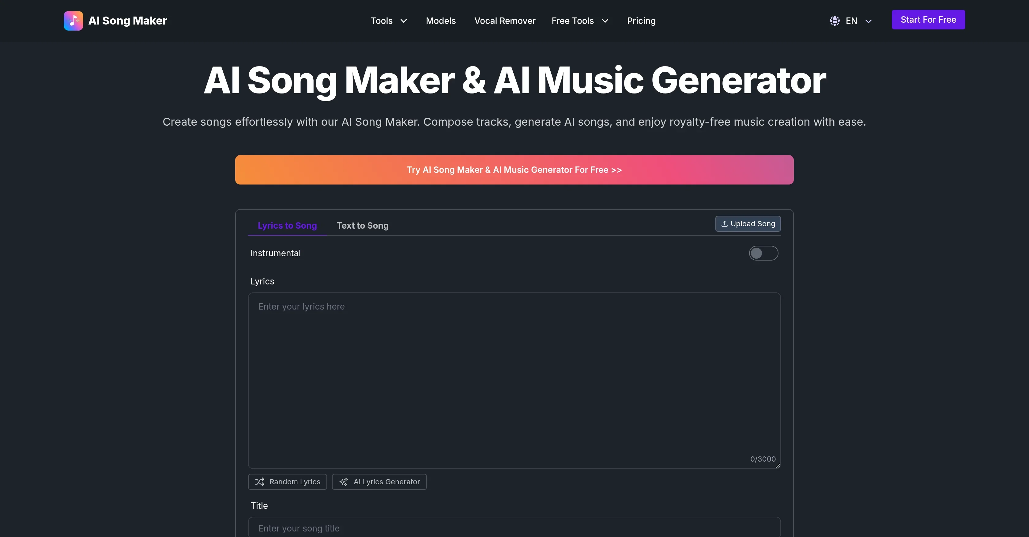 AI Song Maker product preview