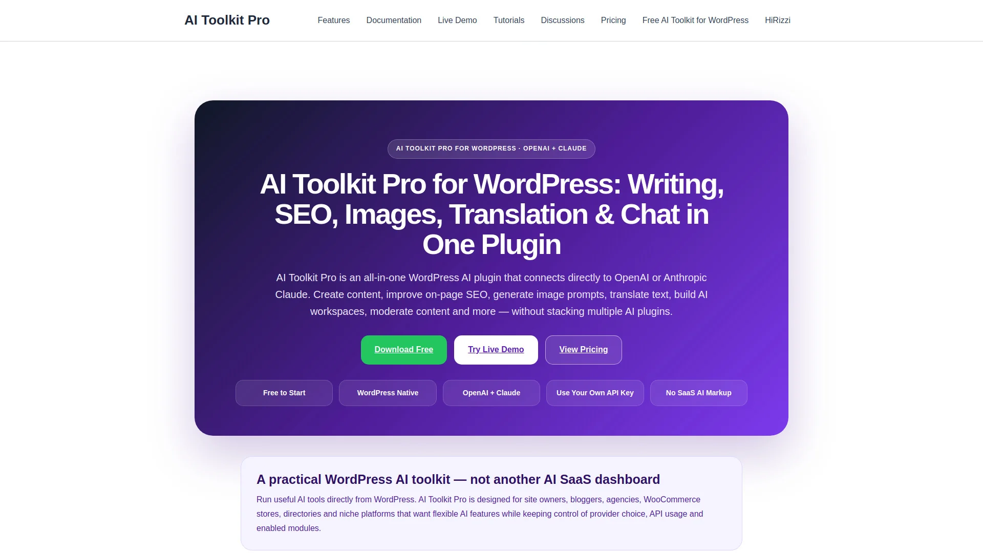 AI Toolkit Pro product preview