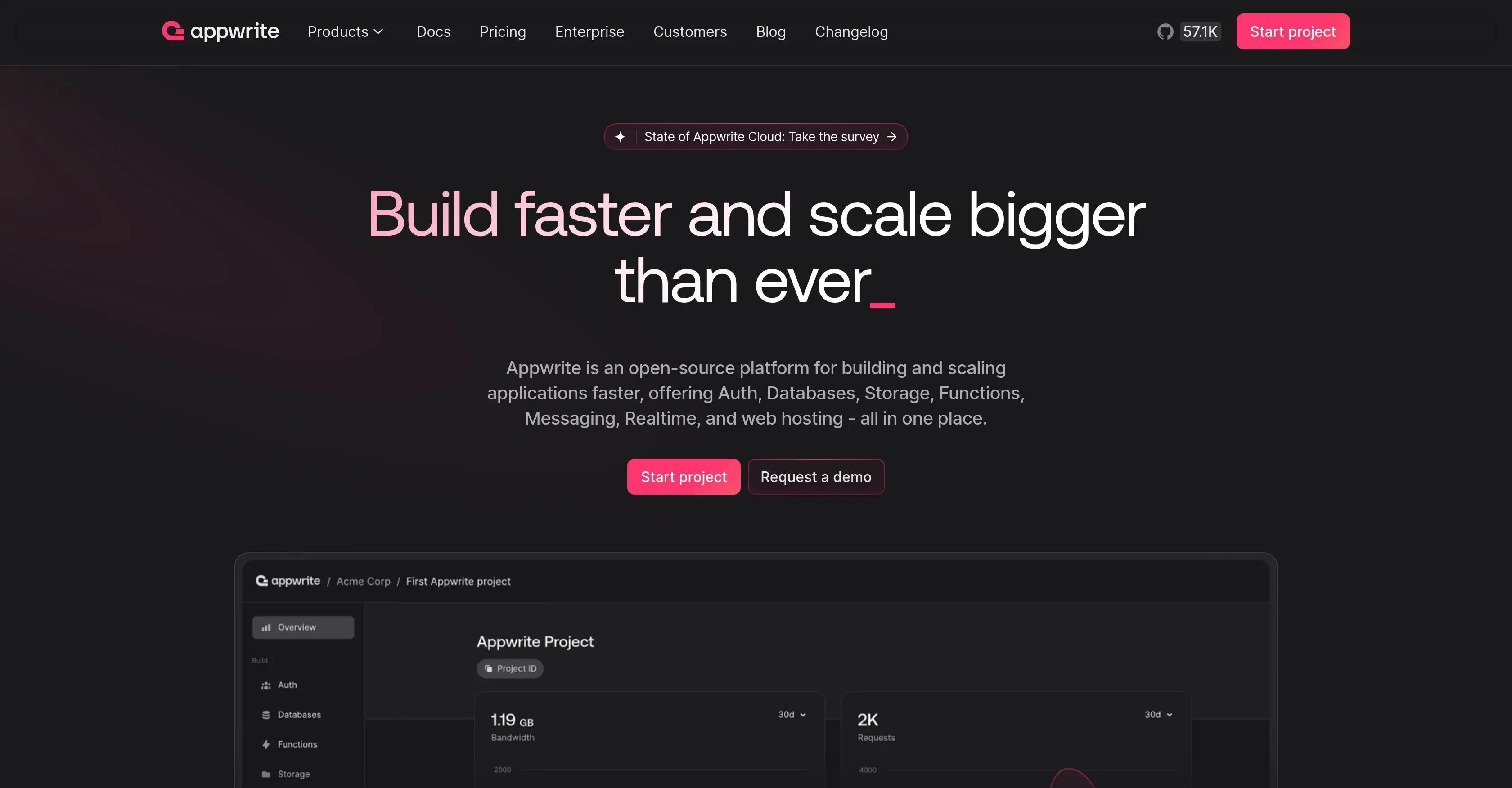 Appwrite product preview