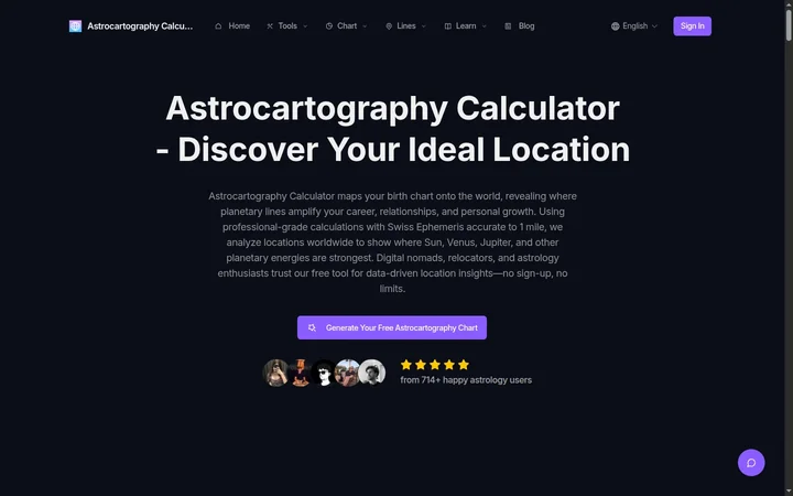 Astrocartography Calculator product preview