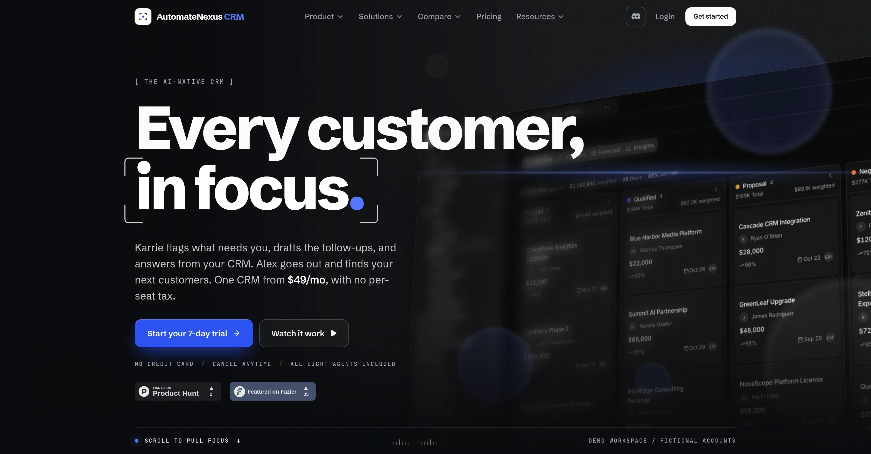 AutomateNexus CRM product preview