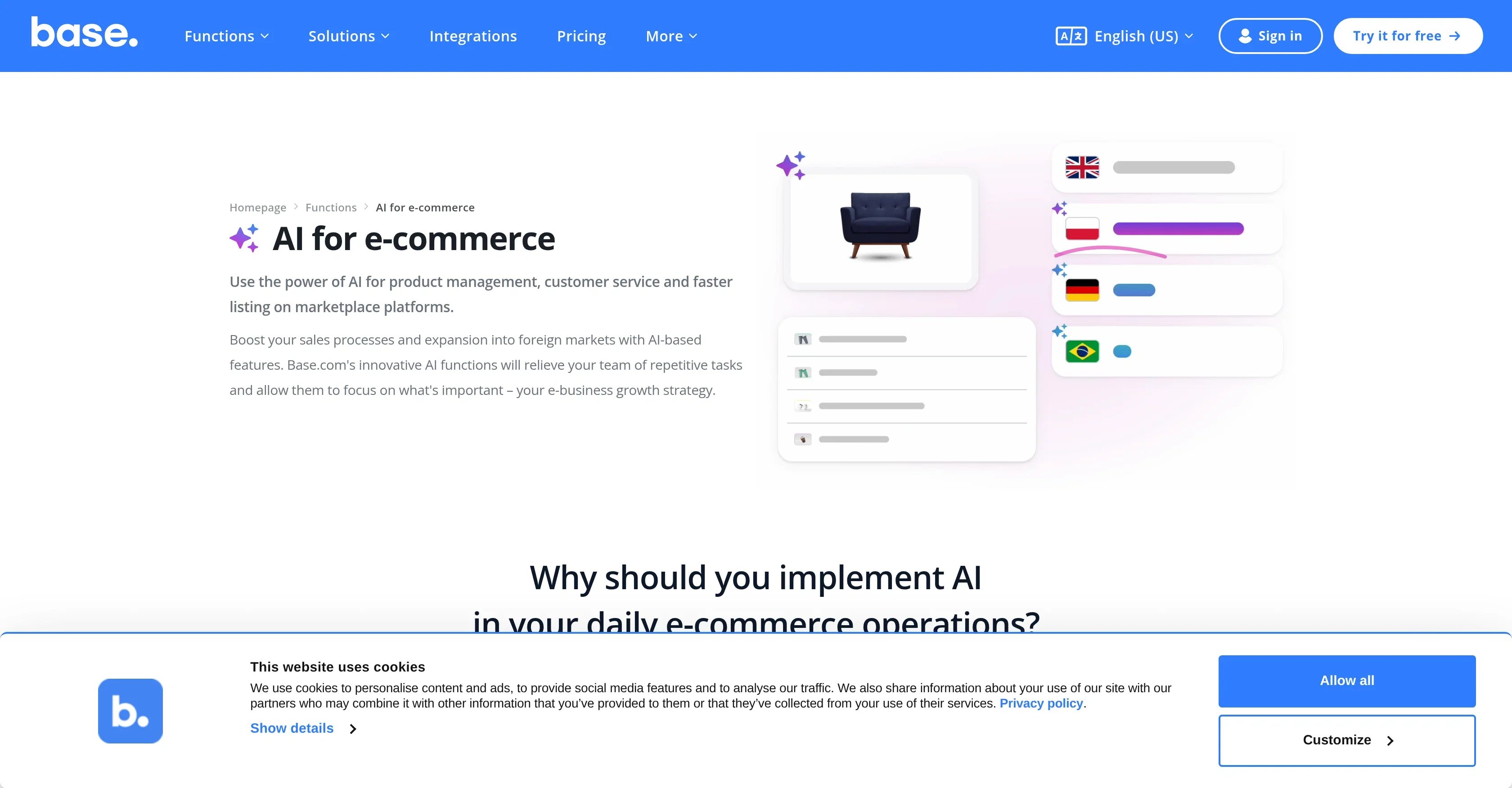 Base.com | AI for e-commerce product preview