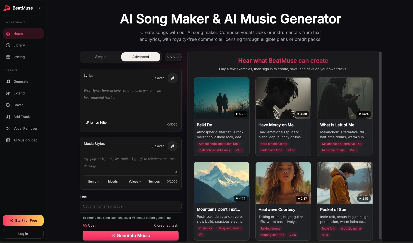 BeatMuse | AI Music Generator product preview