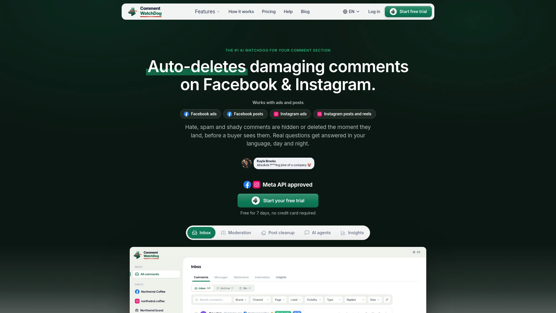 CommentWatchDog product preview
