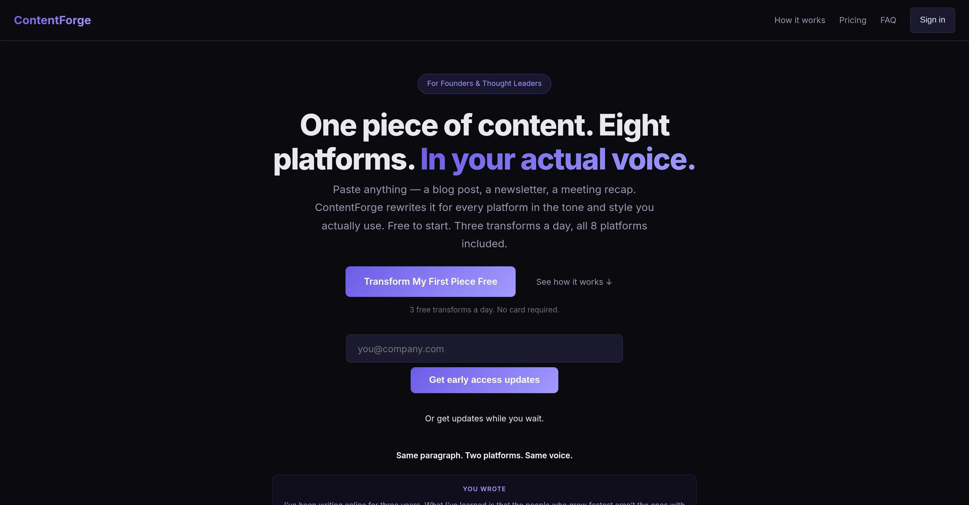 ContentForge product preview