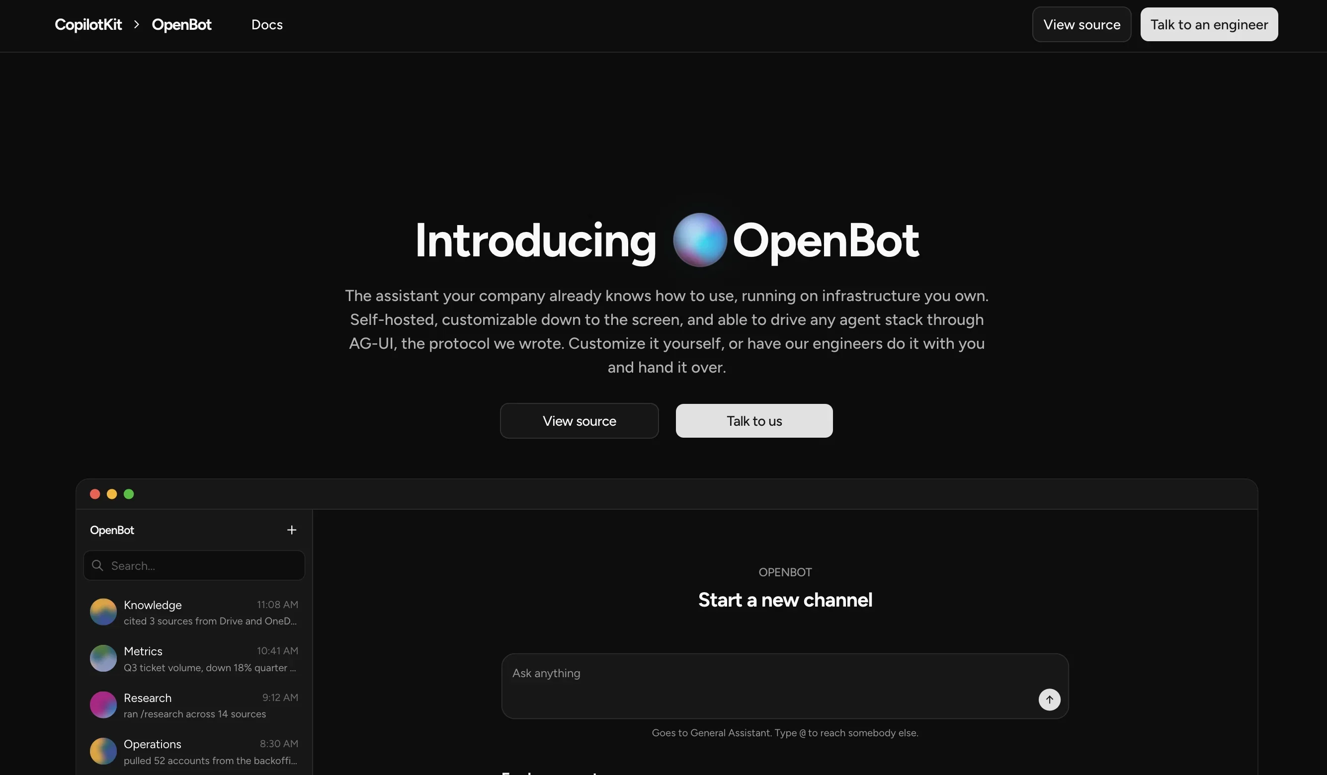 OpenBot by CopilotKit product preview