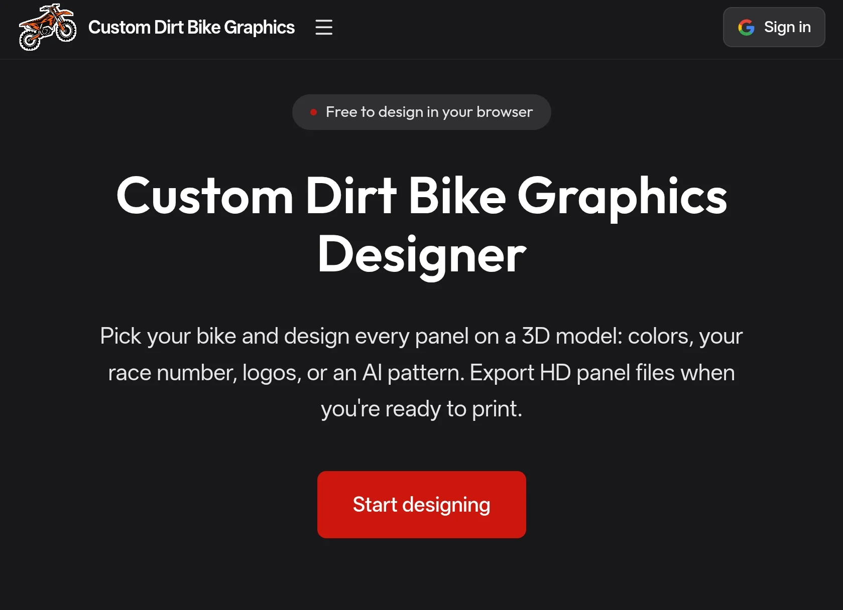 Custom Dirt Bike Graphics AI product preview