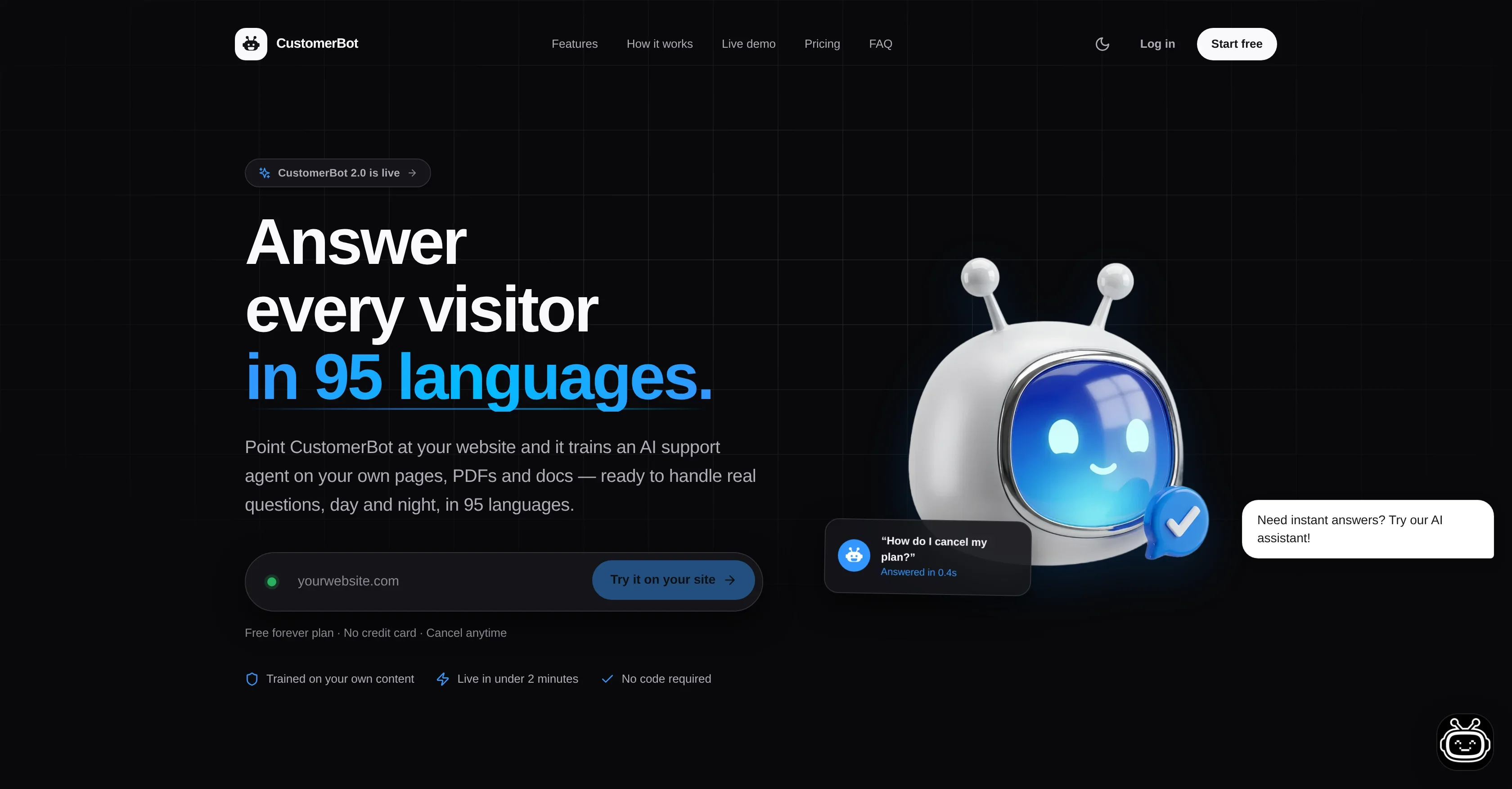 CustomerBot product preview
