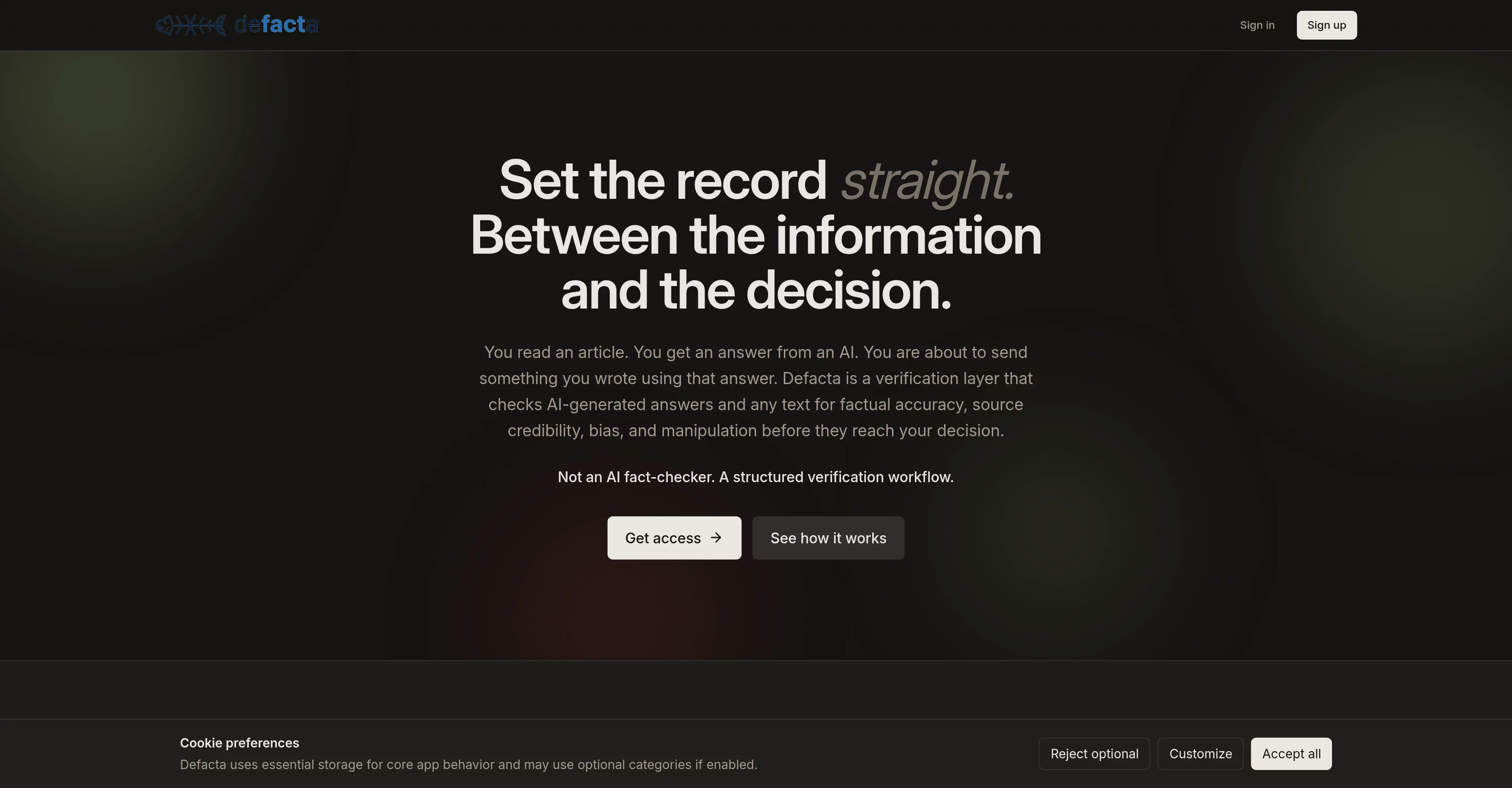 Defacta product preview