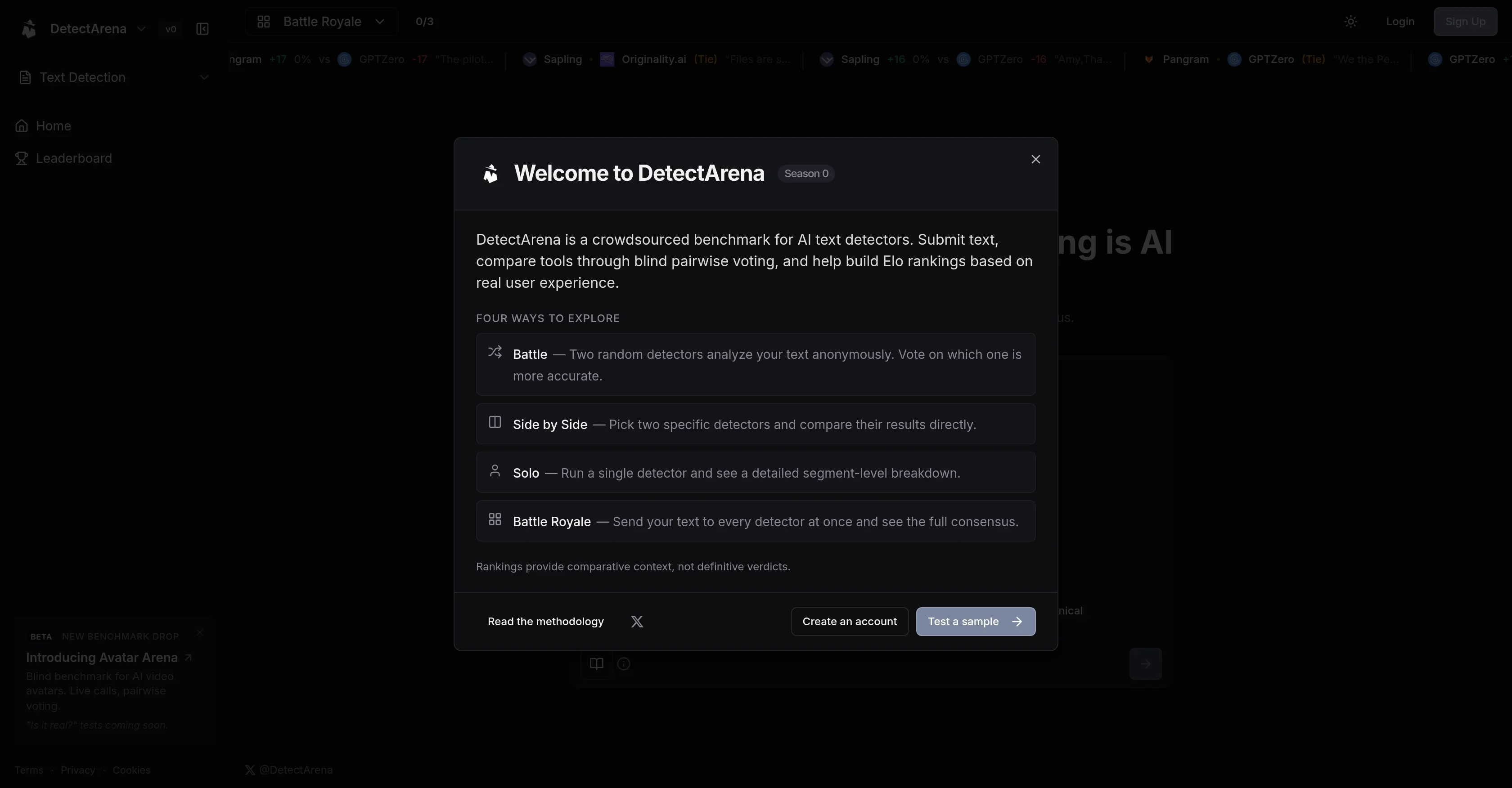 DetectArena product preview