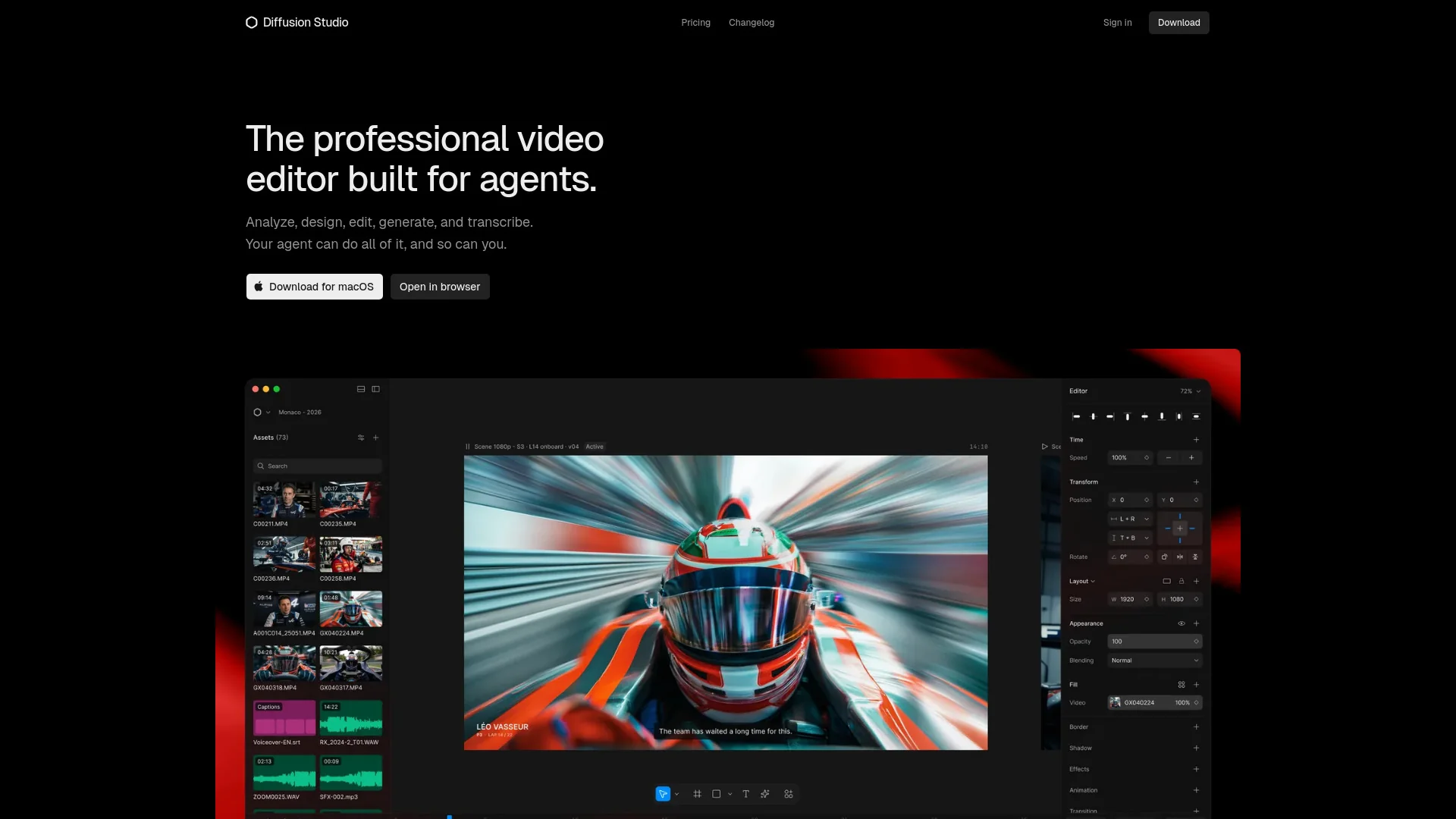 Diffusion Studio product preview