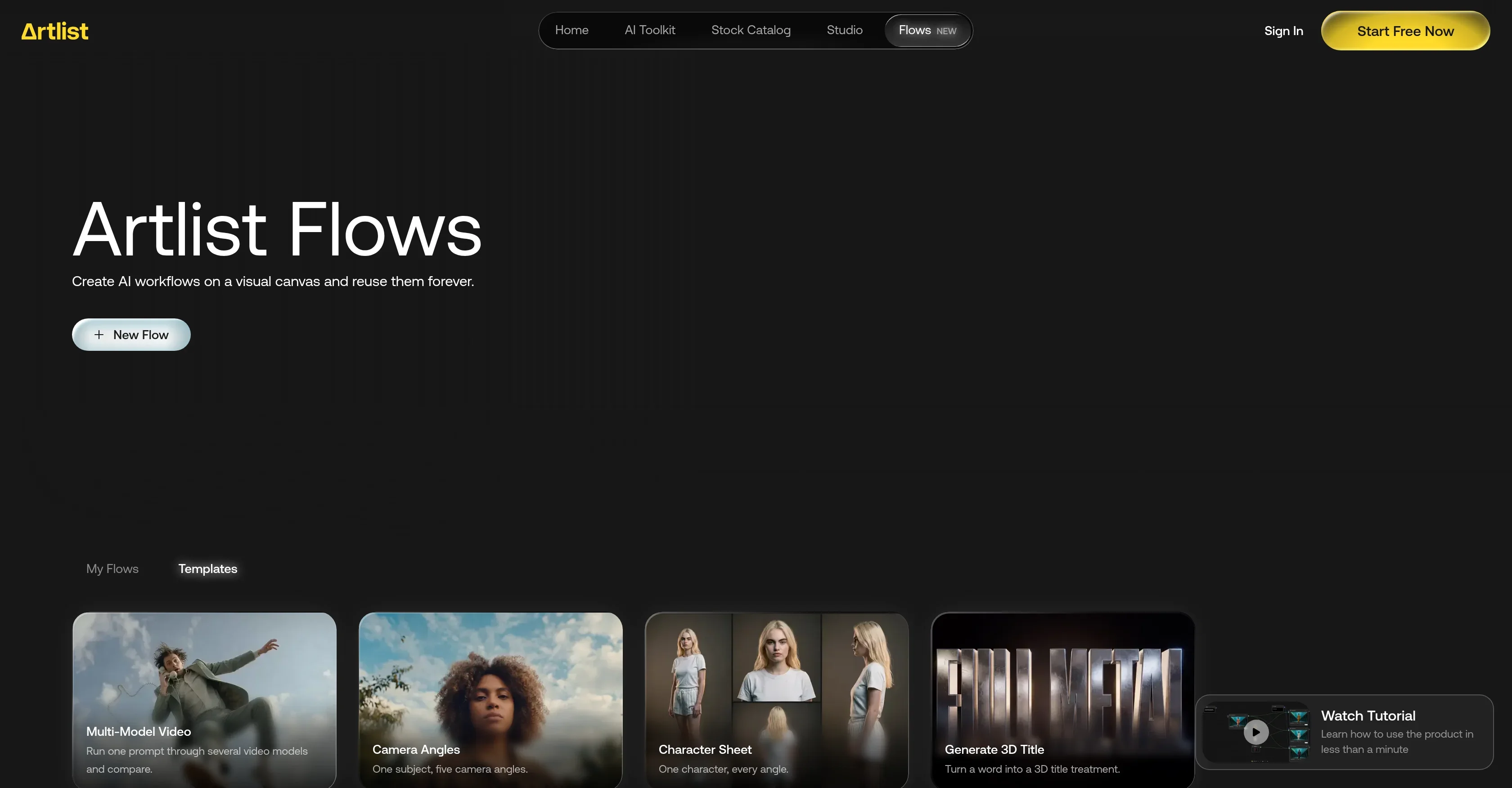 Artlist Flows product preview