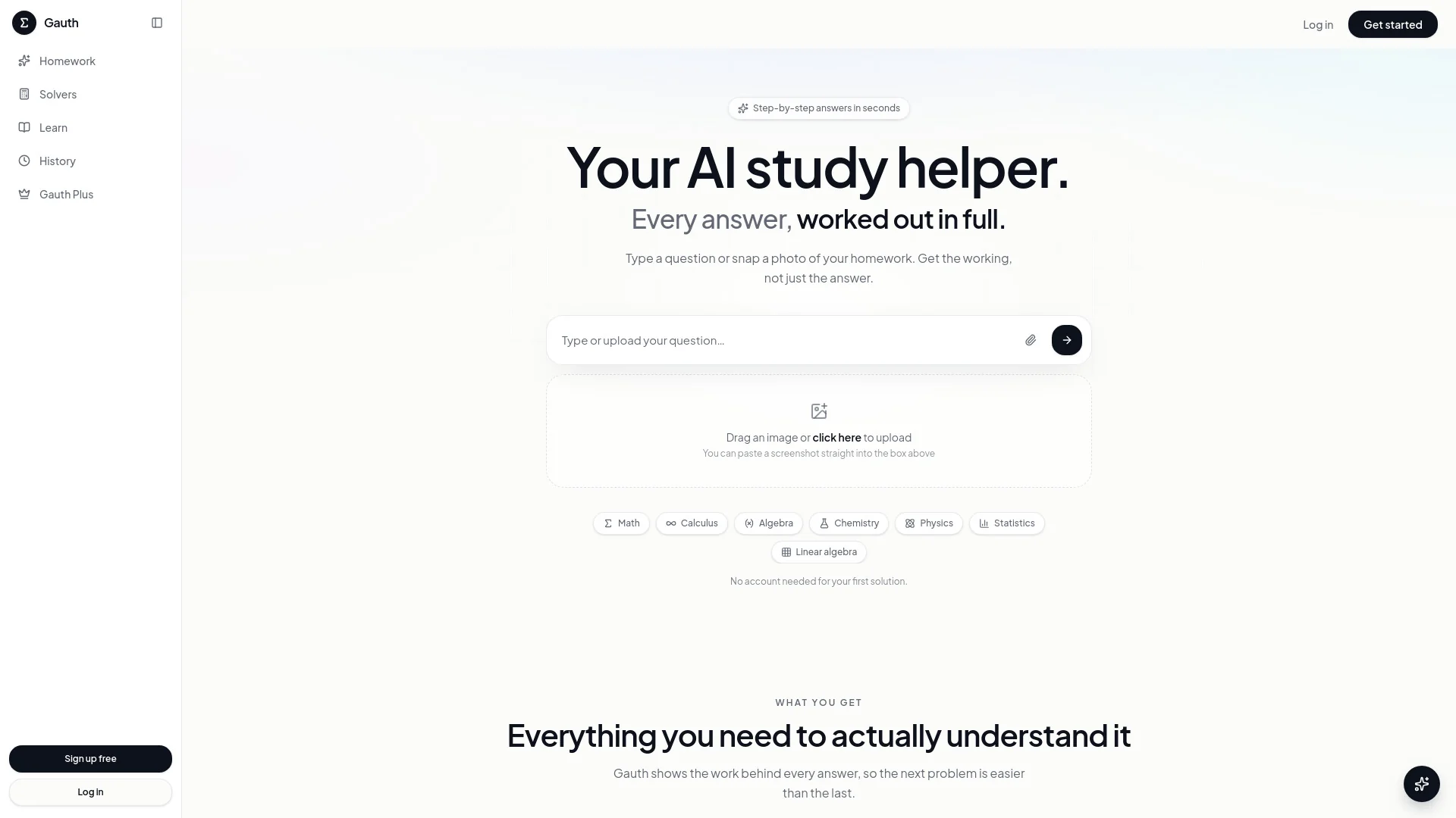 Gauth AI product preview