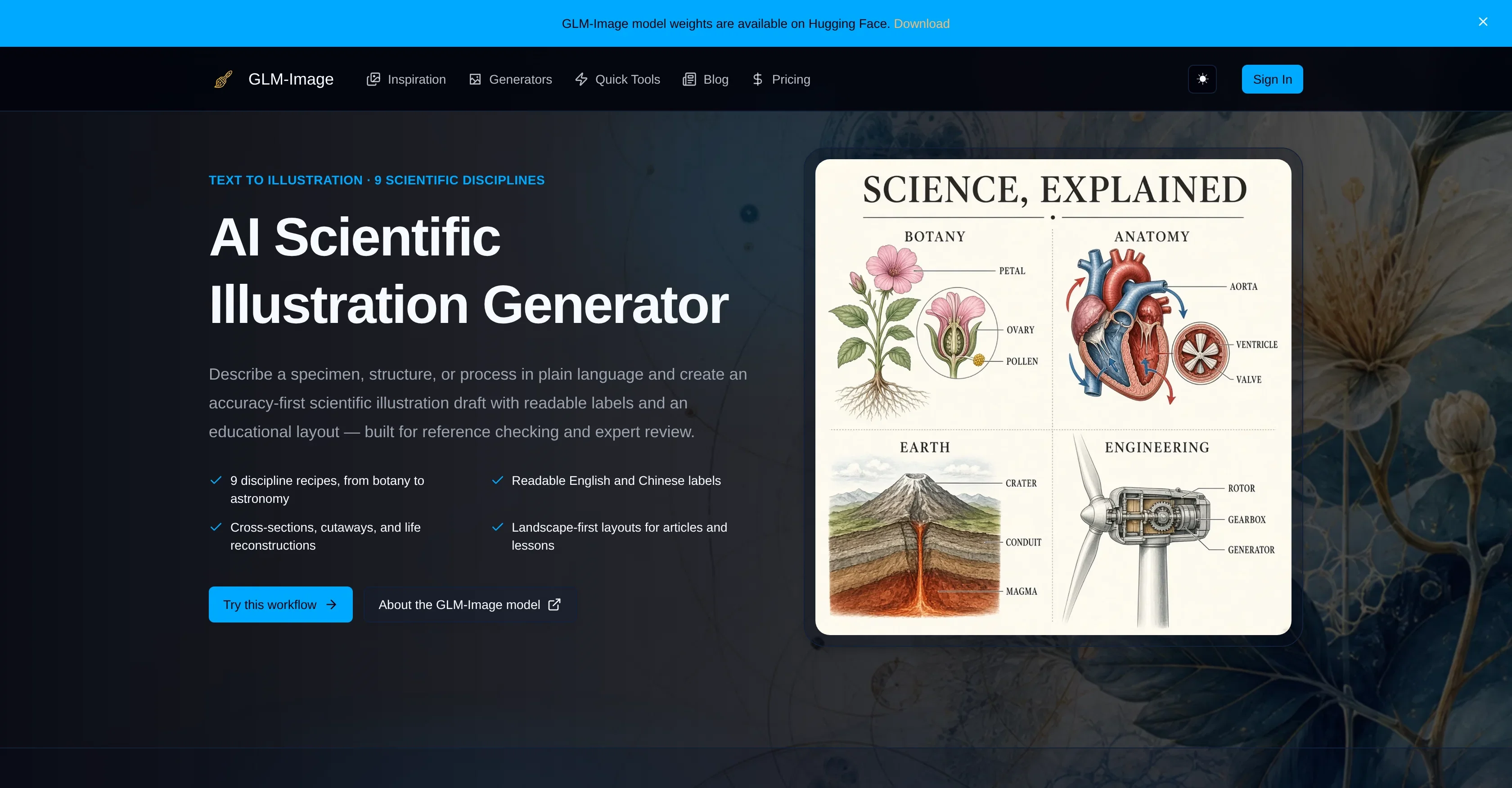 GLMImage | AI Scientific Illustration Generator product preview