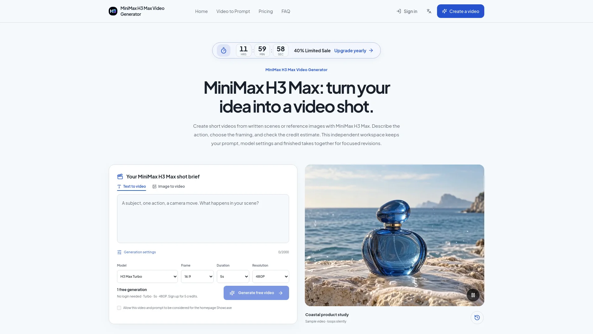 MiniMax H3 Max Video Generator 产品预览