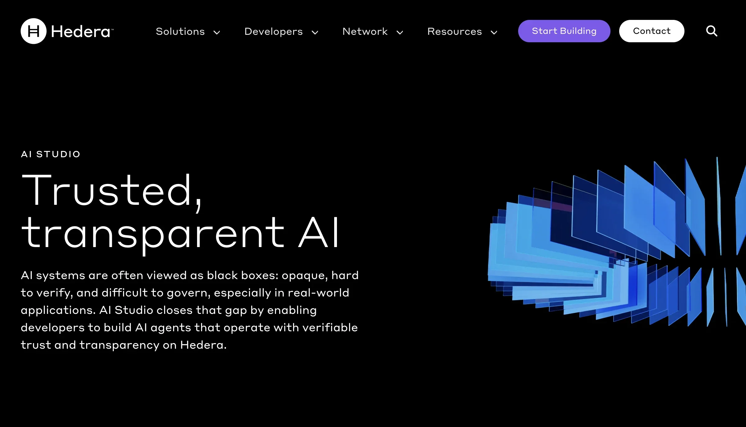 Hedera AI Studio product preview