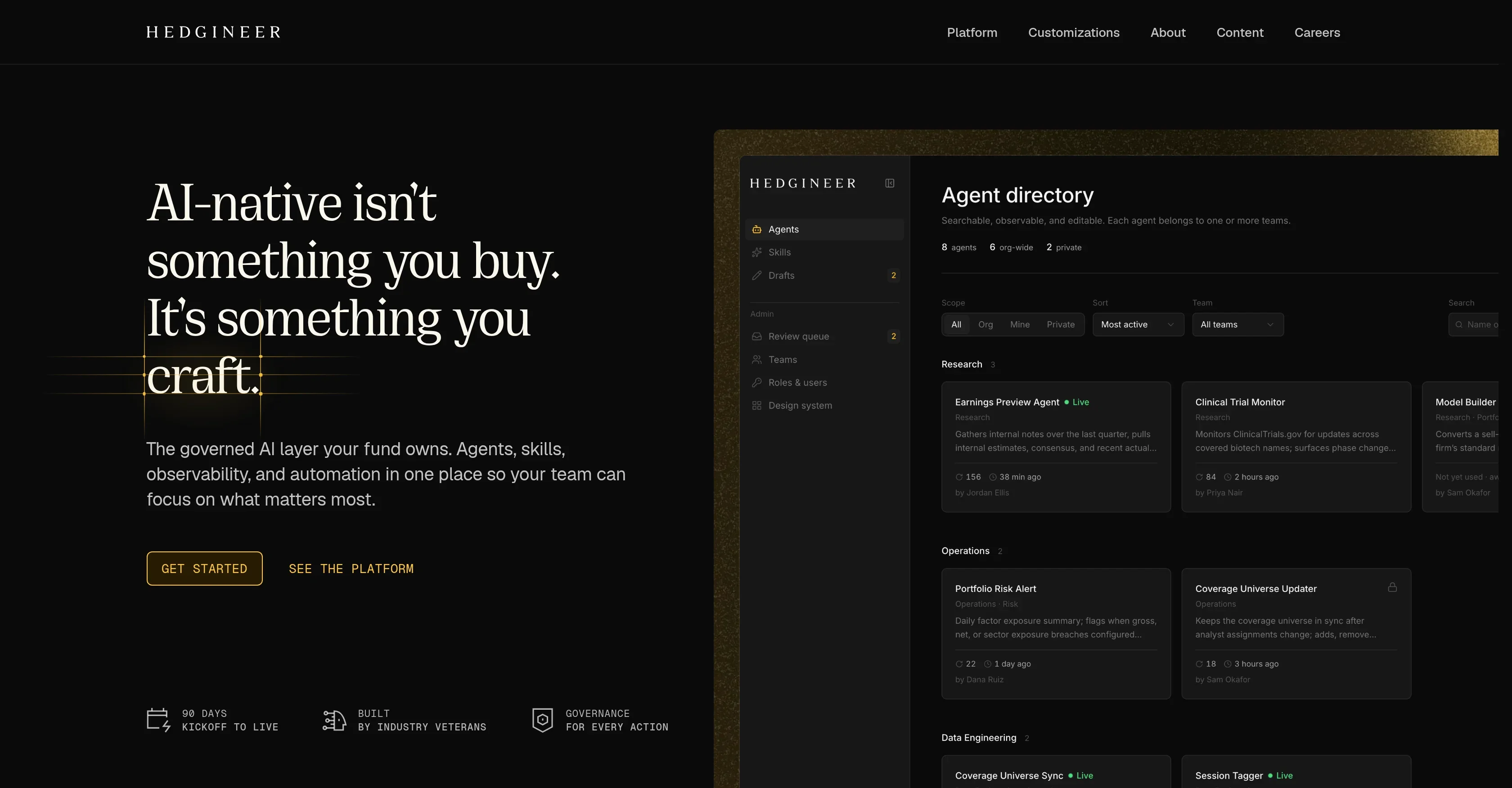 Hedgineer product preview