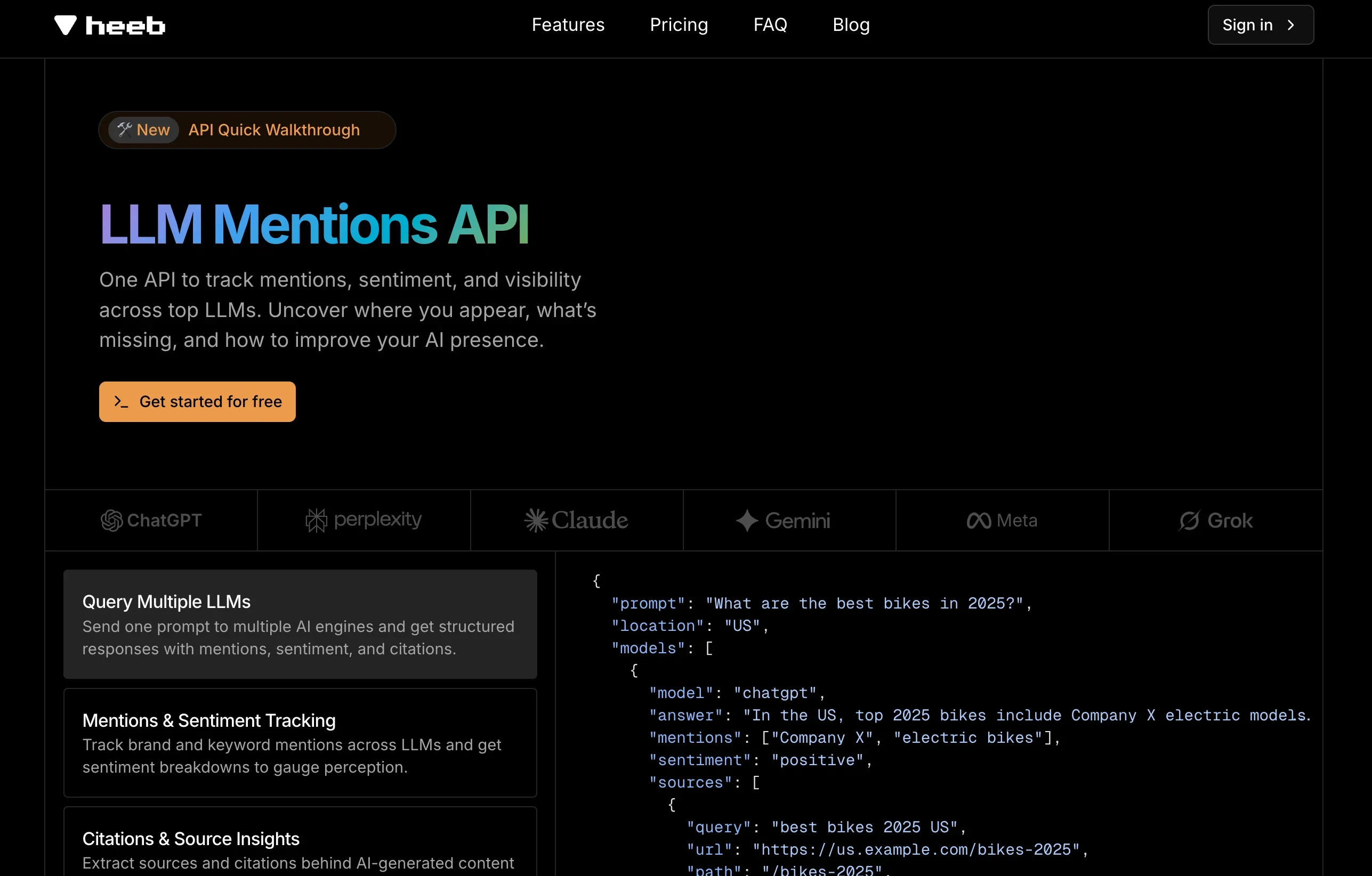 heeb | LLM Mentions API product preview