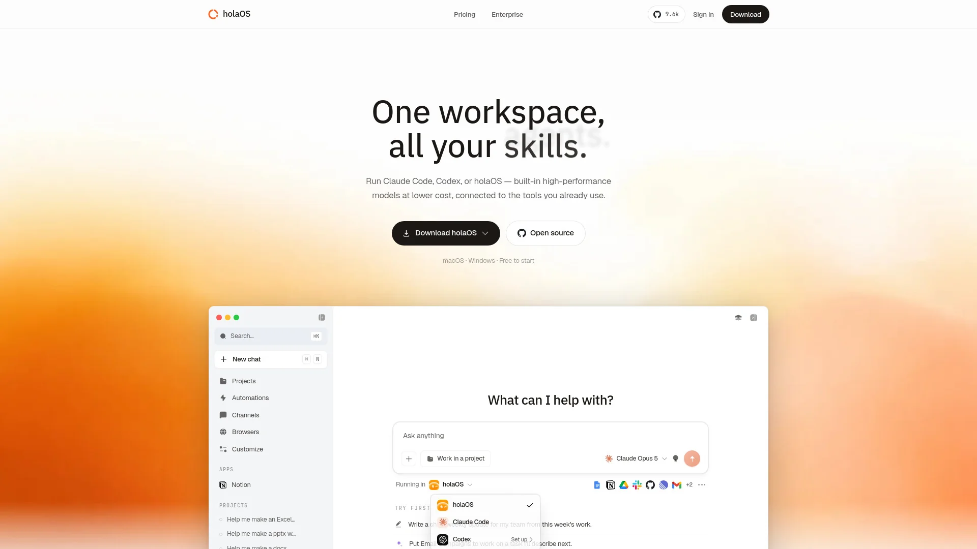 holaOS product preview
