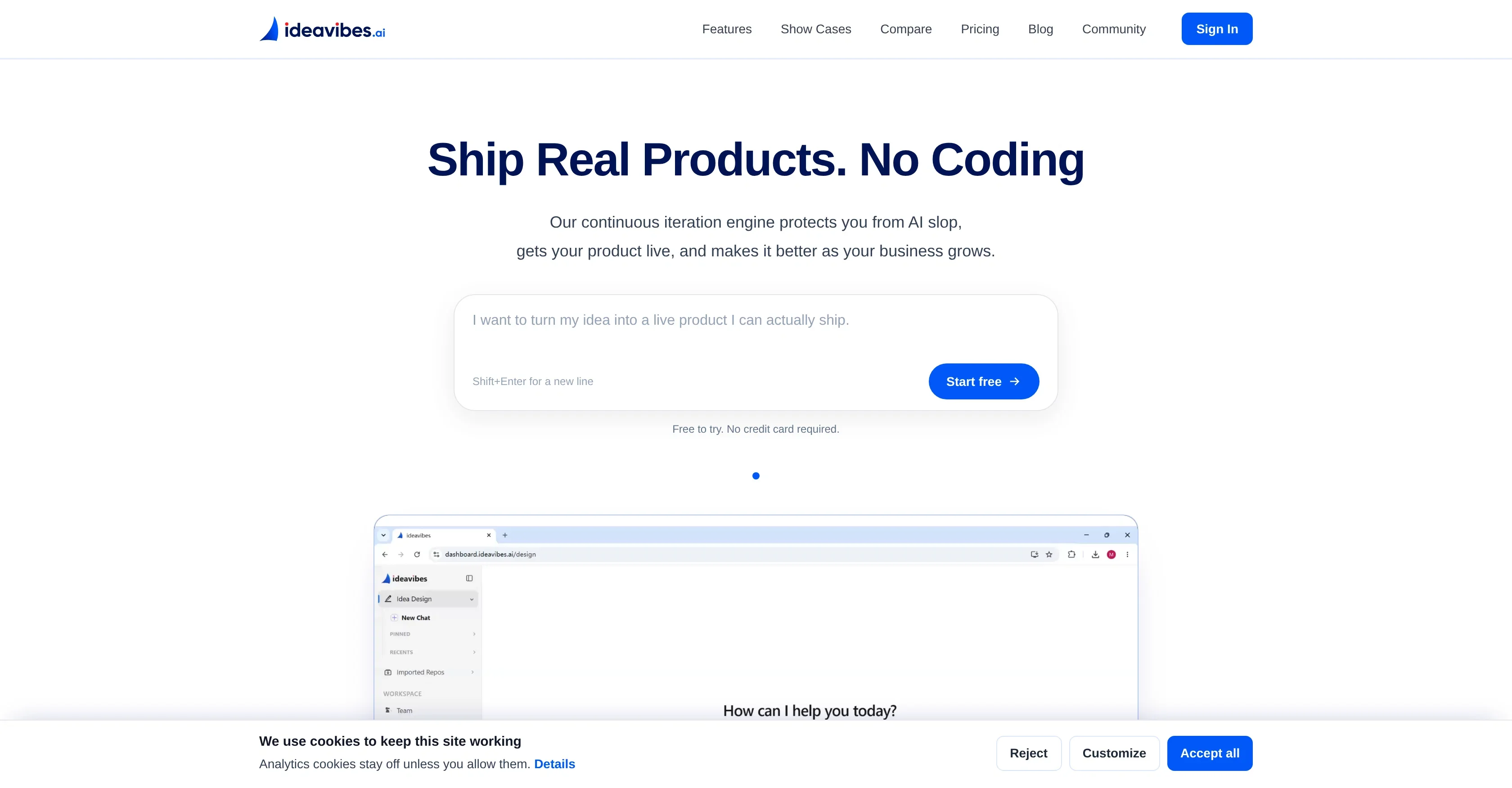 Ideavibes AI product preview