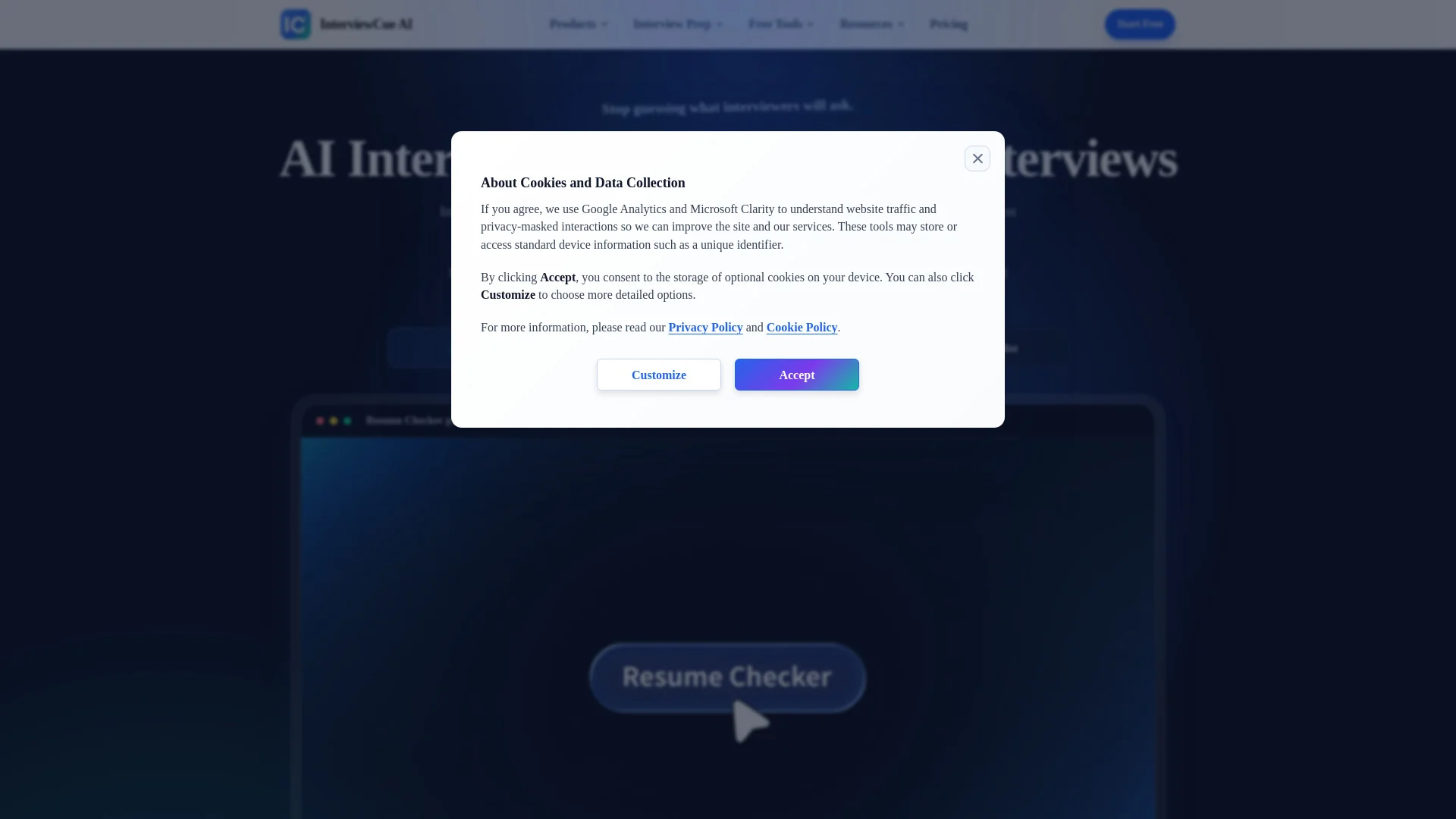 InterviewCue AI 제품 미리보기